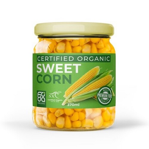 Foda Organic Sweet Corn in Jar 370ml