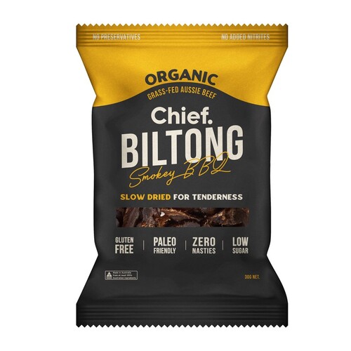 Chief Grass Fed Biltong - Smokey BBQ 30g