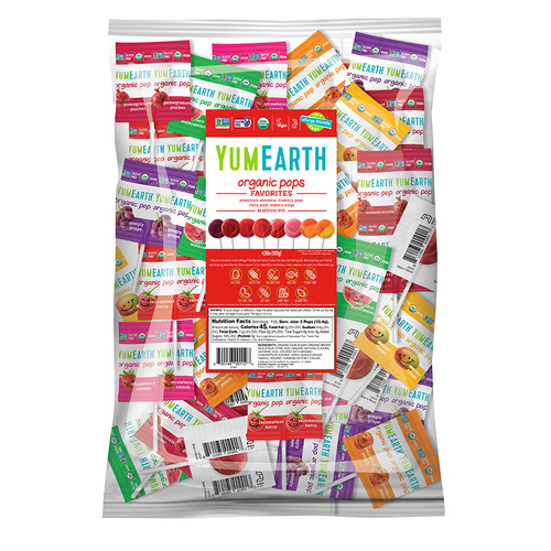YumEarth Organic Assorted Lollipops Refill Bag 300pcs