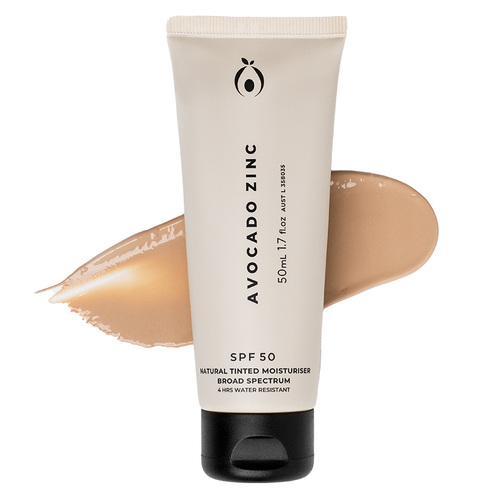 Avocado Zinc SPF50 Natural Tinted Moisturiser Light 50ml