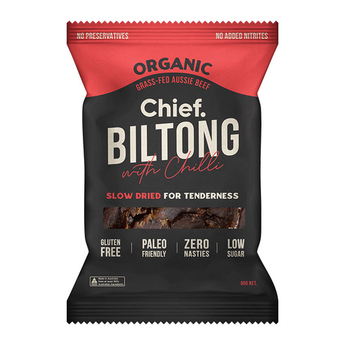 Chief Grass Fed Biltong - Smokey BBQ 90g