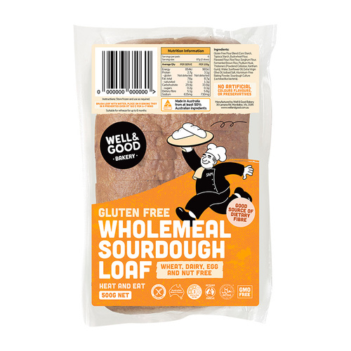 Well & Good Gluten Free Wholemeal Sourdough Loaf 500g