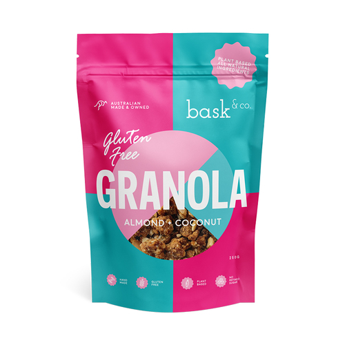 Bask & Co Gluten Free Granola Clusters - Almond & Coconut 250g