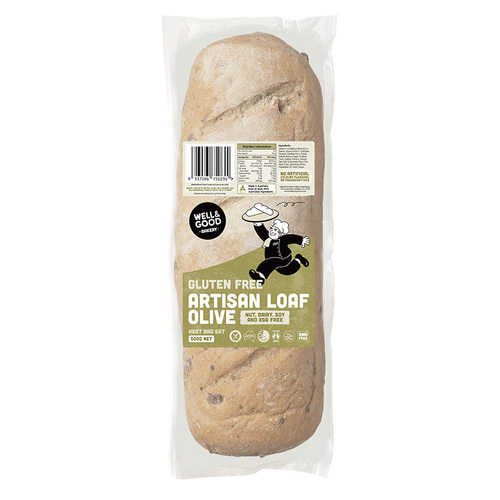 Well & Good Gluten Free Artisan Loaf Olive 500g