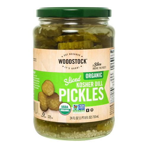Woodstock Organic Kosher Dill Pickles Sliced 710ml