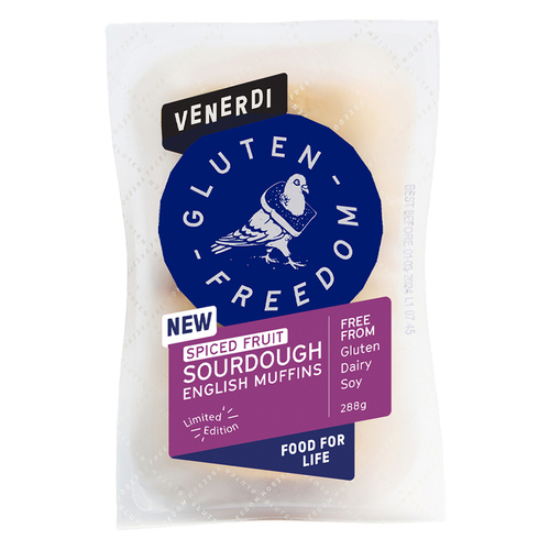 Gluten Freedom Spiced Fruit Sourdough English Muffins 288g