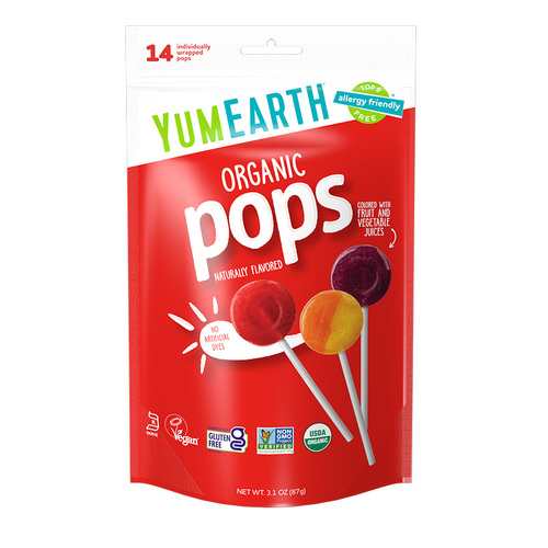 YumEarth Organic Lollipops Bags Assorted Fruit 85g/14 lollipops per bag