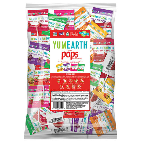 YumEarth Organic Assorted Lollipops Refill Bag 250pcs