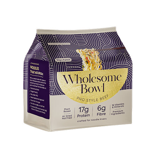 Wholesome Bowl Noodle Pack - Pho Style Beef 4x90g