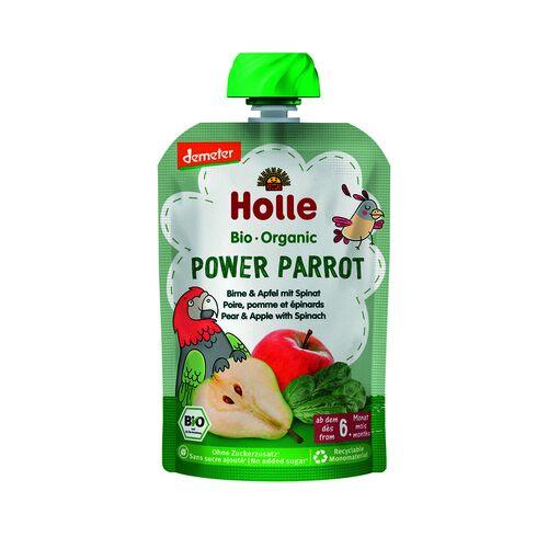 Holle Organic Power Parrot - Pear & Apple with Spinach 100g