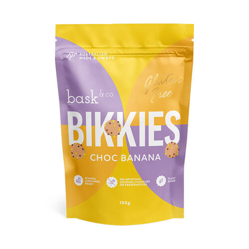 Bask & Co Gluten Free Bikkies - Choc Banana 150g